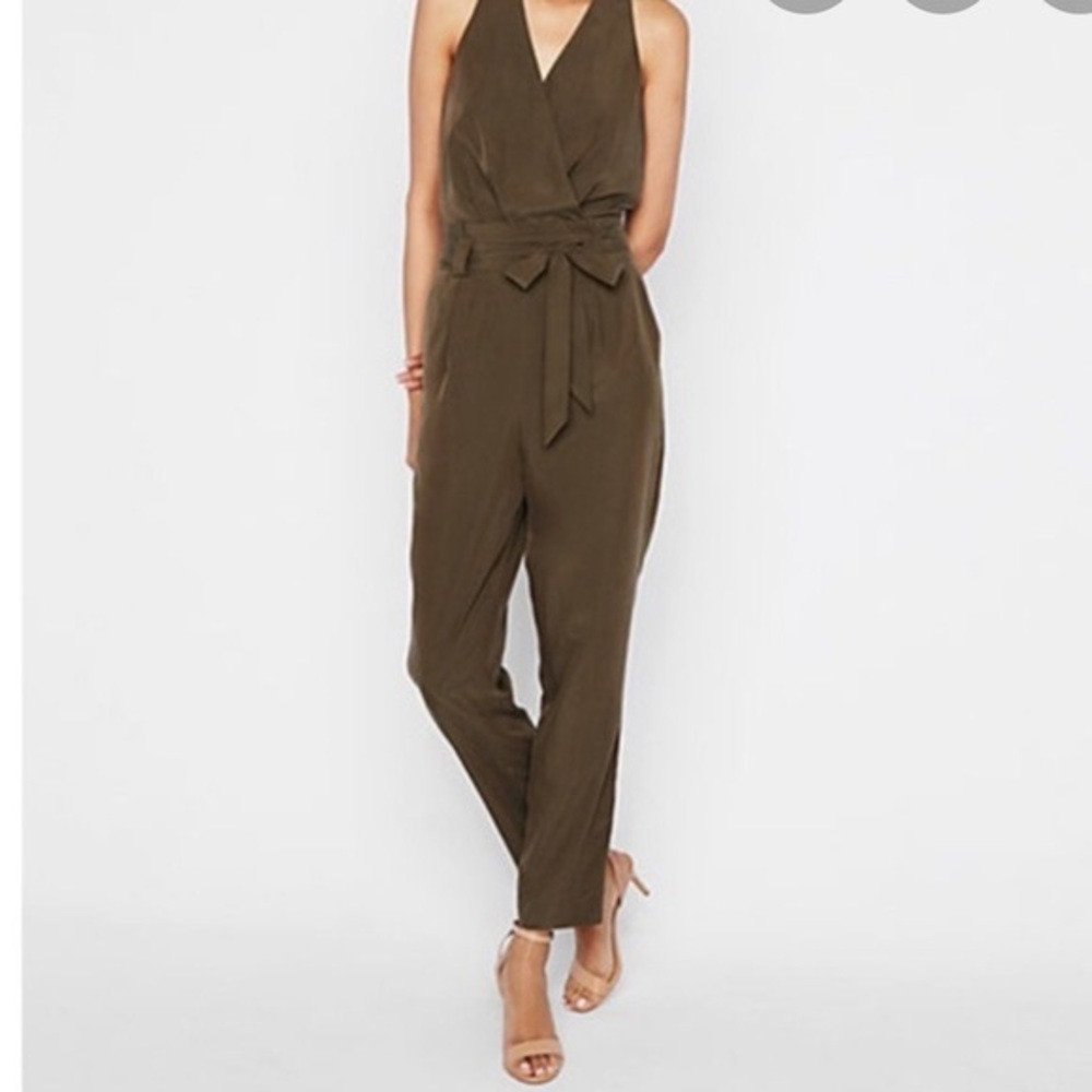 Express Olive Green Jumpsuit